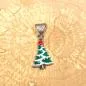 Preview: Kettenanhänger versilbert Weihnachten Christbaum grün emailliert - kettenanhaenger modeschmuck weihnachten baum gruen klein (1)